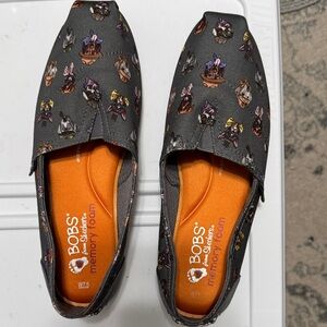 Skechers BOBS Gray Dog Print Flats